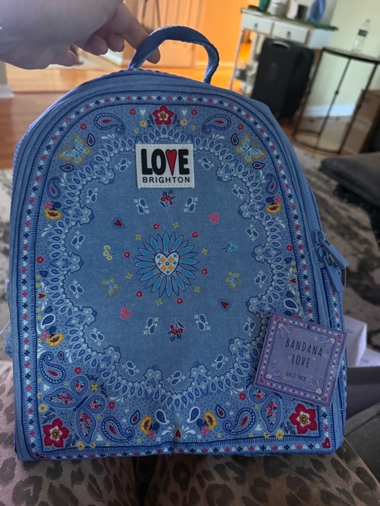 Brighton Handbags - Brighton 'Love' Bandana Print Blue Back Pack